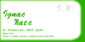 ignac mate business card